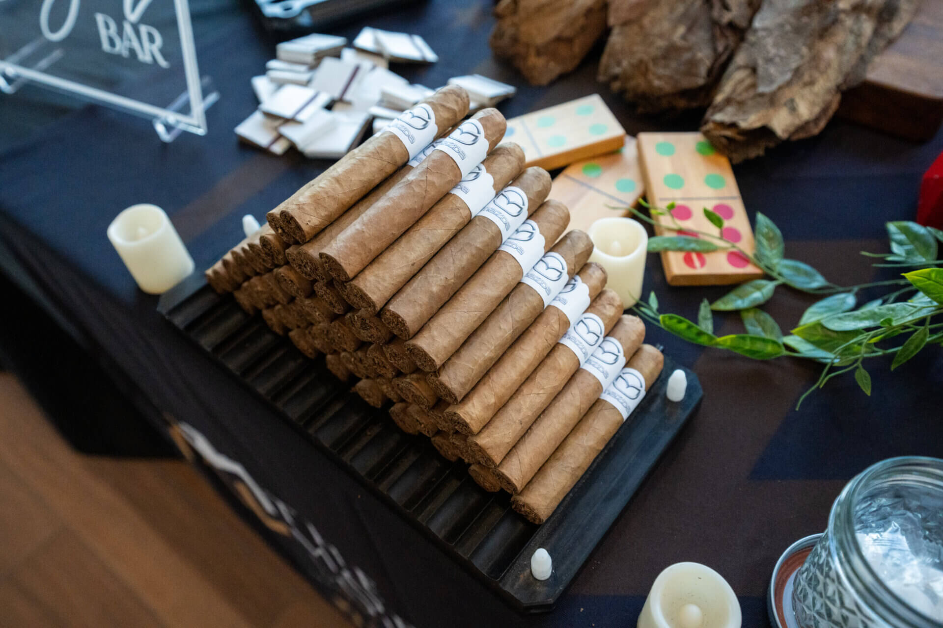 Hand rolled cigars with a Mazda branding band at the 2024 Wayne Mazda ribbon cutting.