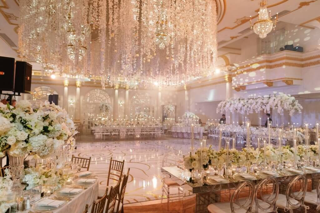 An elegant North Jersey wedding reception at Crystal Plaza in Livingston.